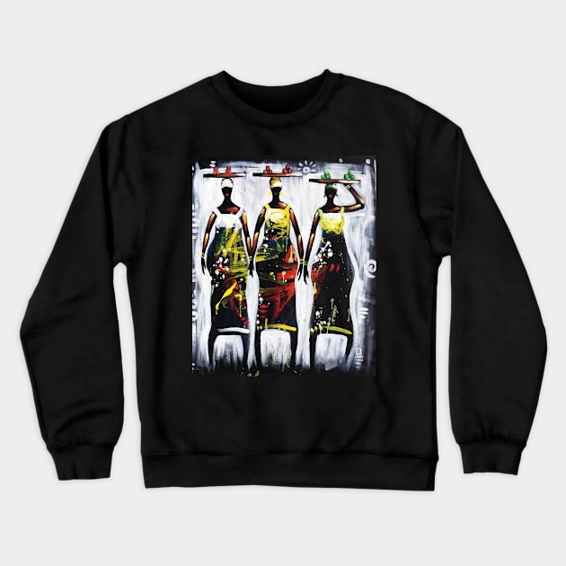 African Women Artwork, Black History Art Crewneck Sweatshirt by dukito